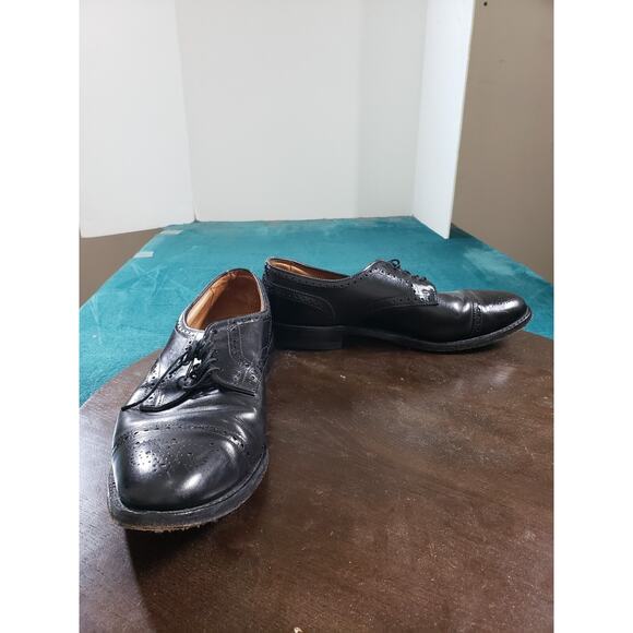Allen Edmonds Sanford Shoes Sz 10.5 D Mens Black Brogue Cap Toe Derby Dress main image 10